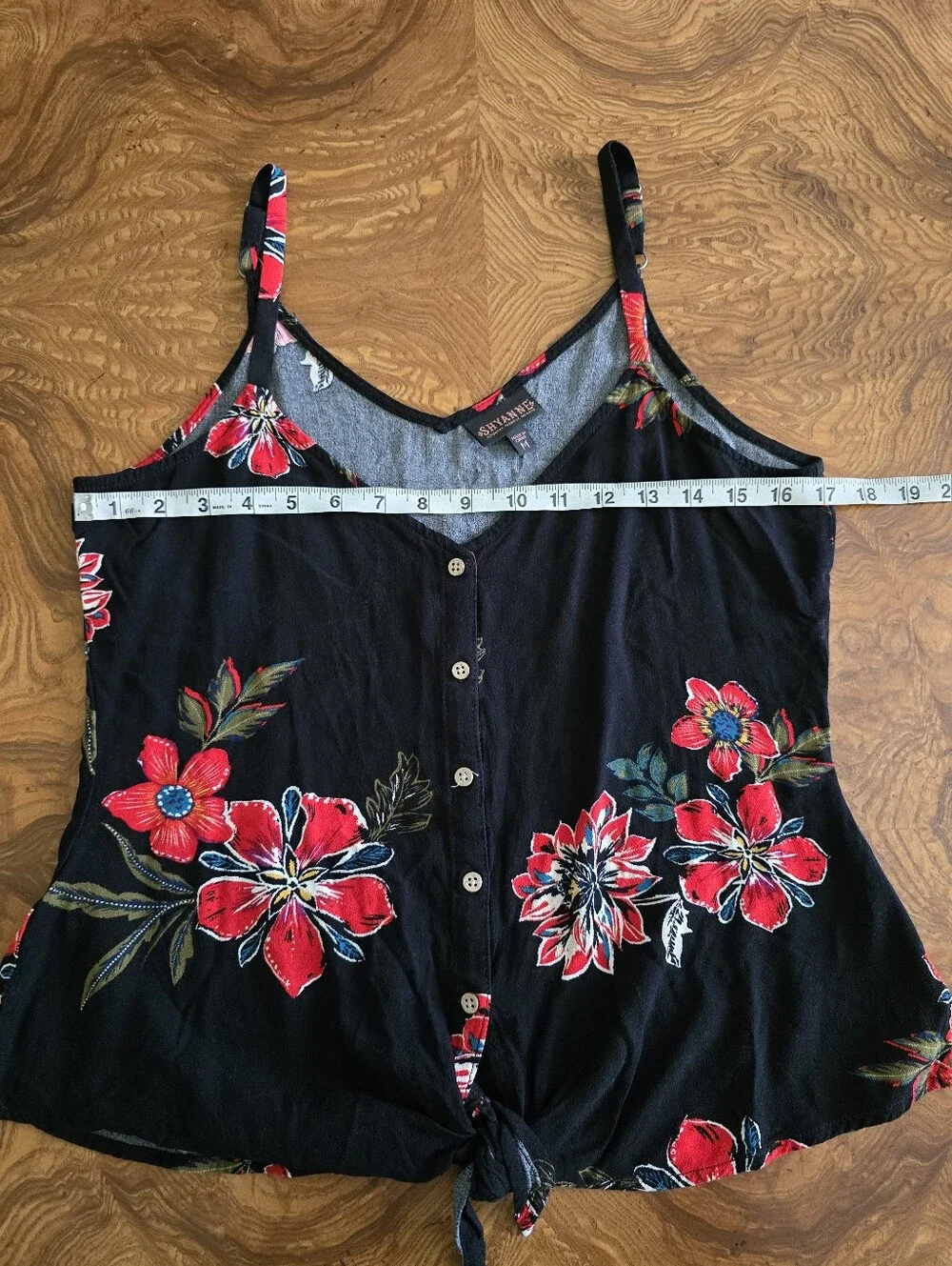 Shyanne Women's Floral Print Tie-Front Tank Top Size M Western Boho - Picture 6 of 6
